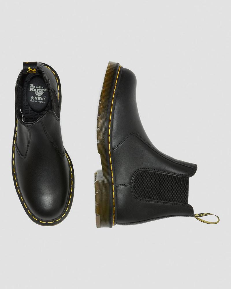 Dr Martens 2976 Slip Resistant Leren Enkellaars Heren Zwart | NL 375WNB